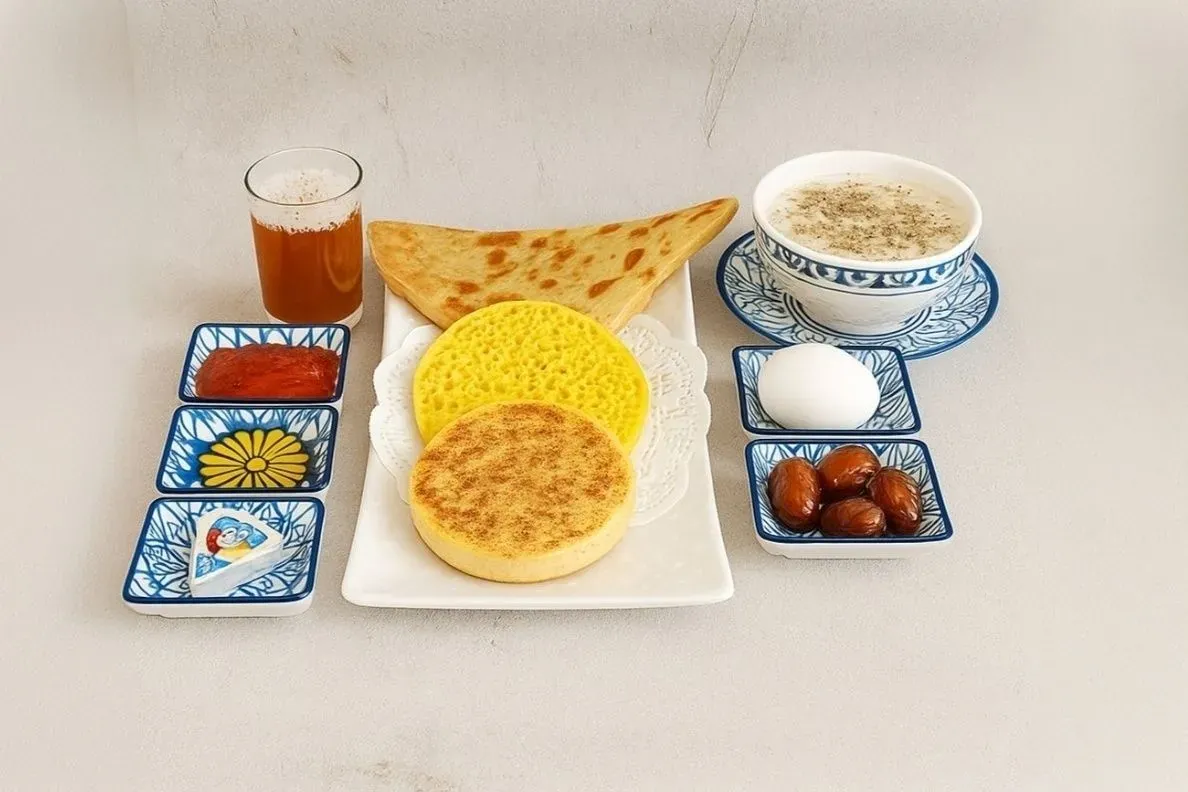 Moroccan Breakfast Baldi - traditional Moroccan breakfast at AMLO Doha Qatar