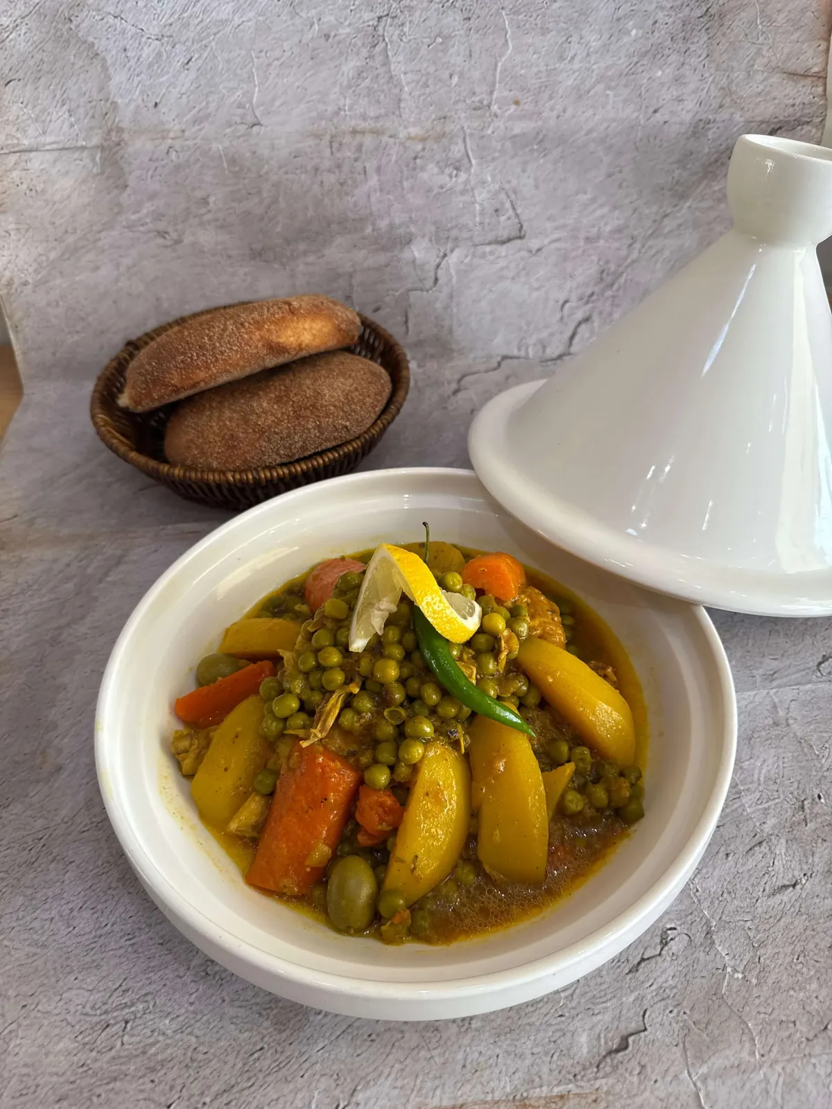Chicken with Moroccan Vegetables - healthy dish at AMLO Restaurant Qatar